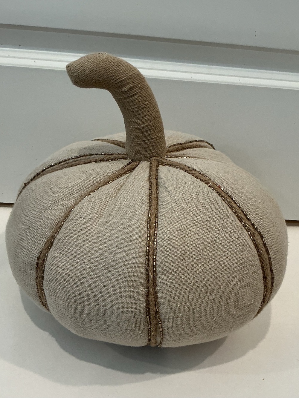 Pottery Barn Pumpkin Shape Linen Pillow